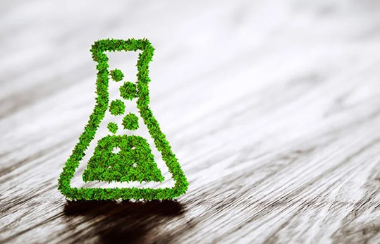 Illustration of a grass green test tube